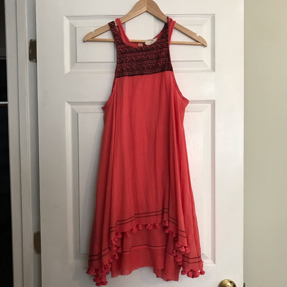 Free People One embroidered slip dress